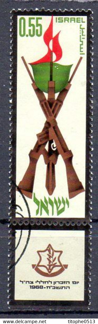 ISRAËL. N°357 De 1968 Oblitéré. Journée Du Souvenir. - Gebruikt (met Tabs)