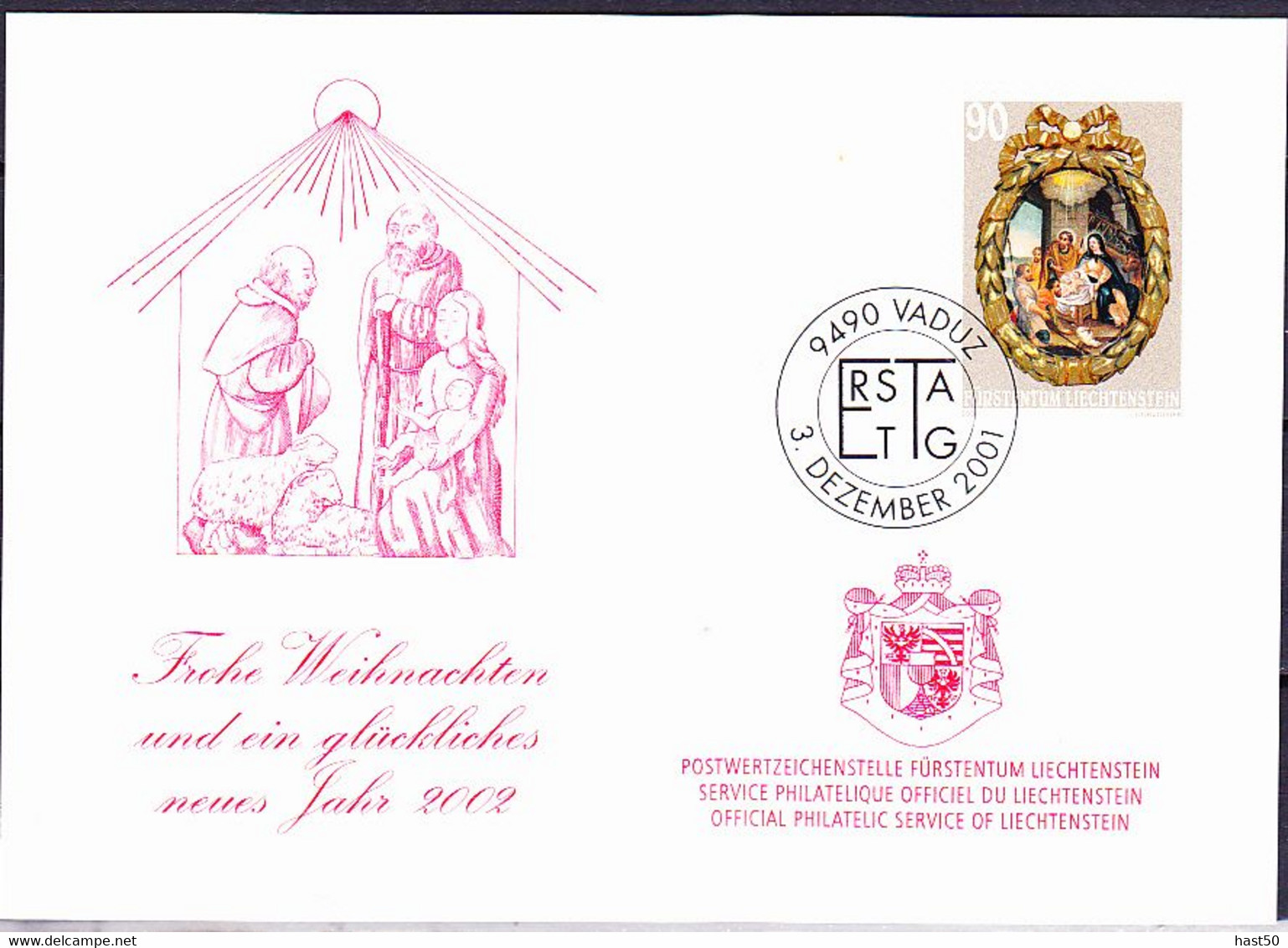 Liechtenstein - Jahresgabe Der Post Liechtensteins (MiNr: 1276) 2001 - FDC-Dokument - Briefe U. Dokumente