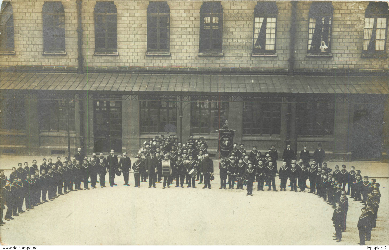 92 MEUDON Fondation BRIGNOLLE GALLIERA Orphelinat St Philippe Céromonie Orchestre Fanfare CARTE PHOTO - Meudon