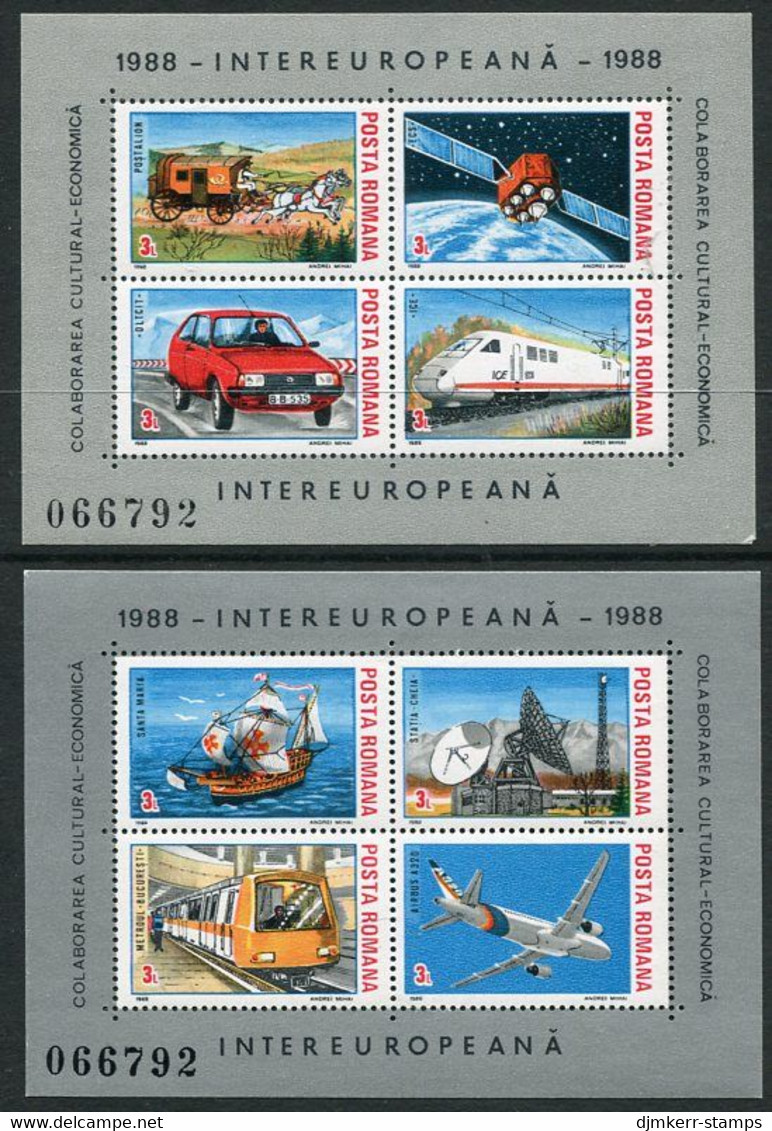 ROMANIA 19889 INTEREUROPA Blocks MNH/**.  Michel Block 239-40 - Blocks & Sheetlets