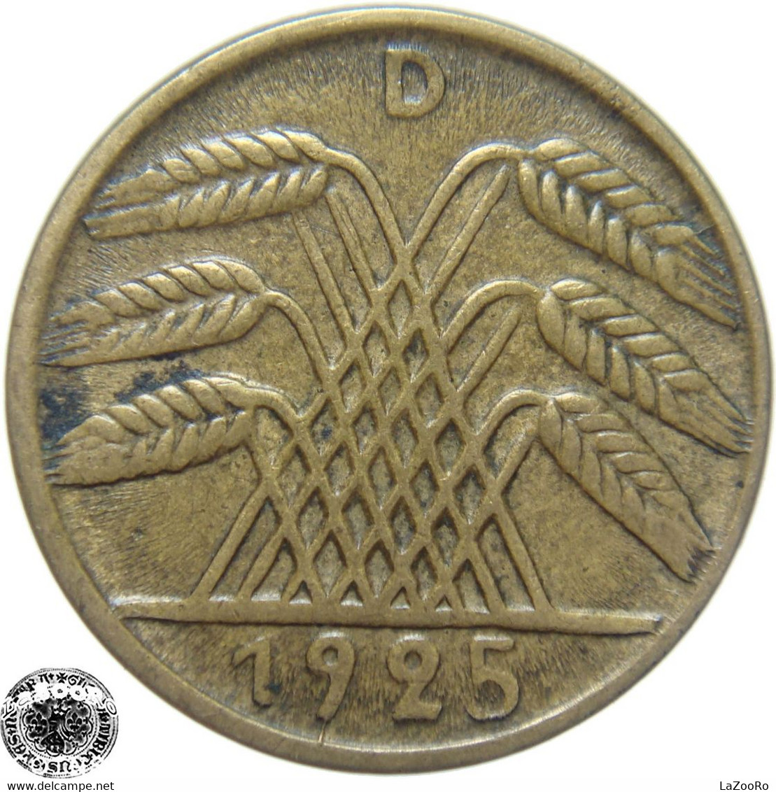 LaZooRo: Germany 5 Pfennig 1925 D XF - 5 Rentenpfennig & 5 Reichspfennig