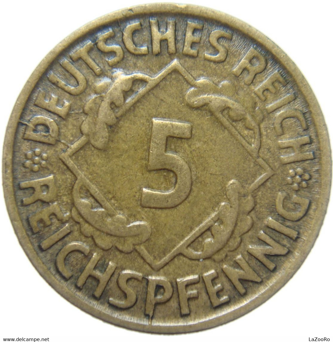 LaZooRo: Germany 5 Pfennig 1925 D XF - 5 Rentenpfennig & 5 Reichspfennig