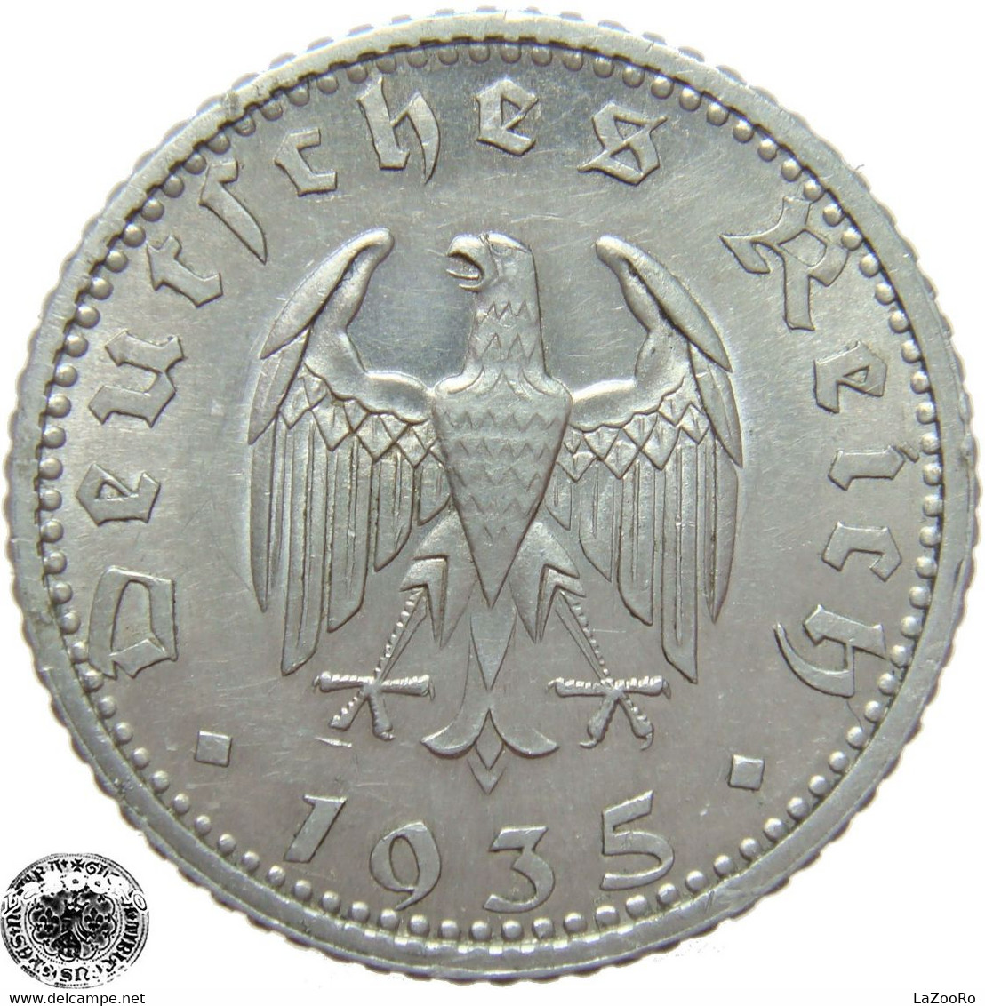 LaZooRo: Germany 50 Pfennig 1935 F XF - 50 Reichspfennig