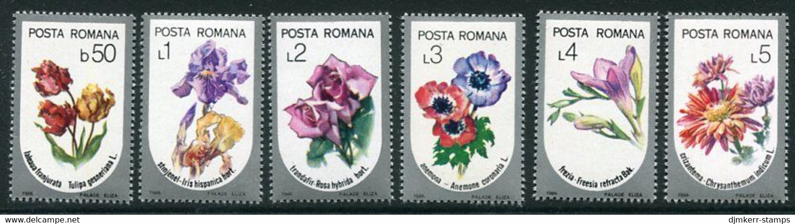 ROMANIA 1986 Garden Flowers MNH / ** .  Michel 4268-73 - Unused Stamps