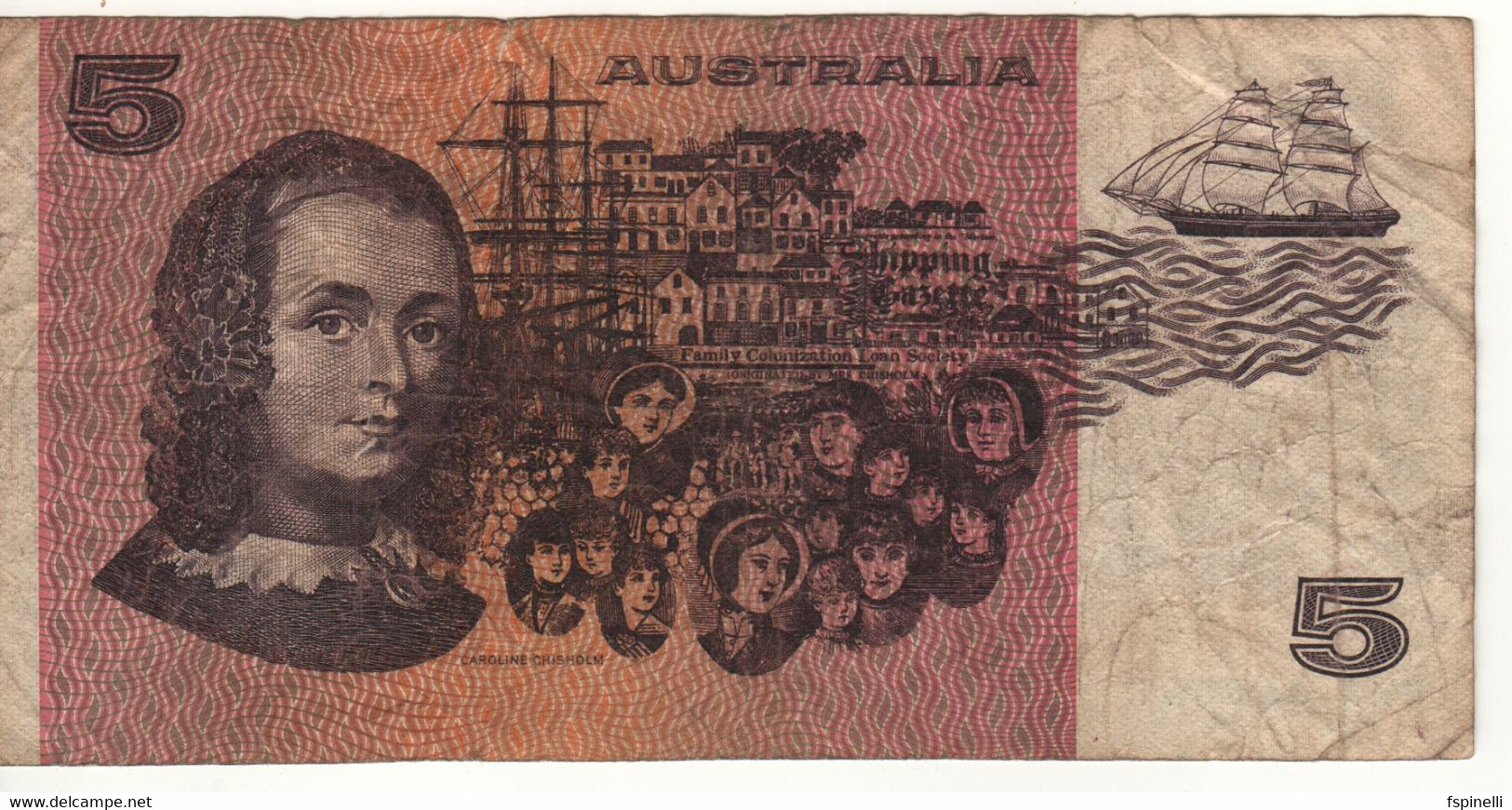 AUSTRALIA  $ 5  P44b     ( Sir Joseph Banks, Plants On Front -  Caroline Chisholm On Back ) - 1966-72 Reserve Bank Of Australia