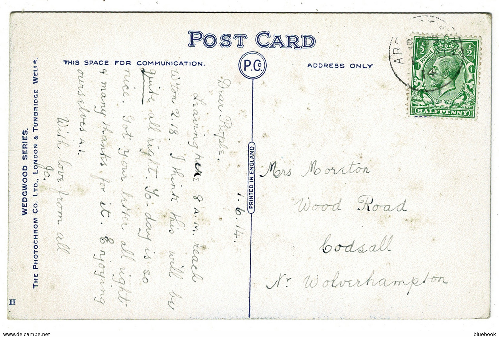 Ref 1404 - 1914 Postcard - Cwm Woods Aberystwyth - Cardiganshire Wales - Cardiganshire