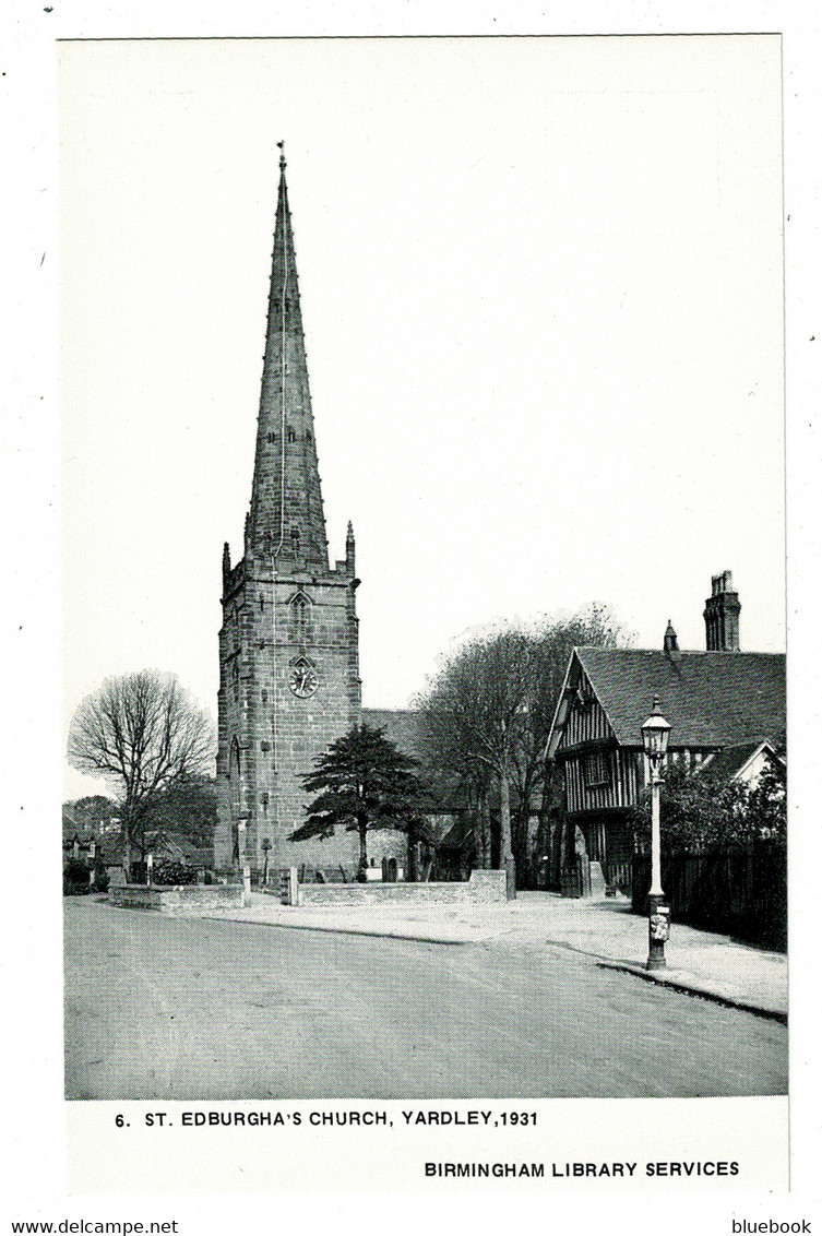 Ref 1404 - Reproduction Postcard - St Edburgha's Church - Yardley Birmingham 1931 - Birmingham