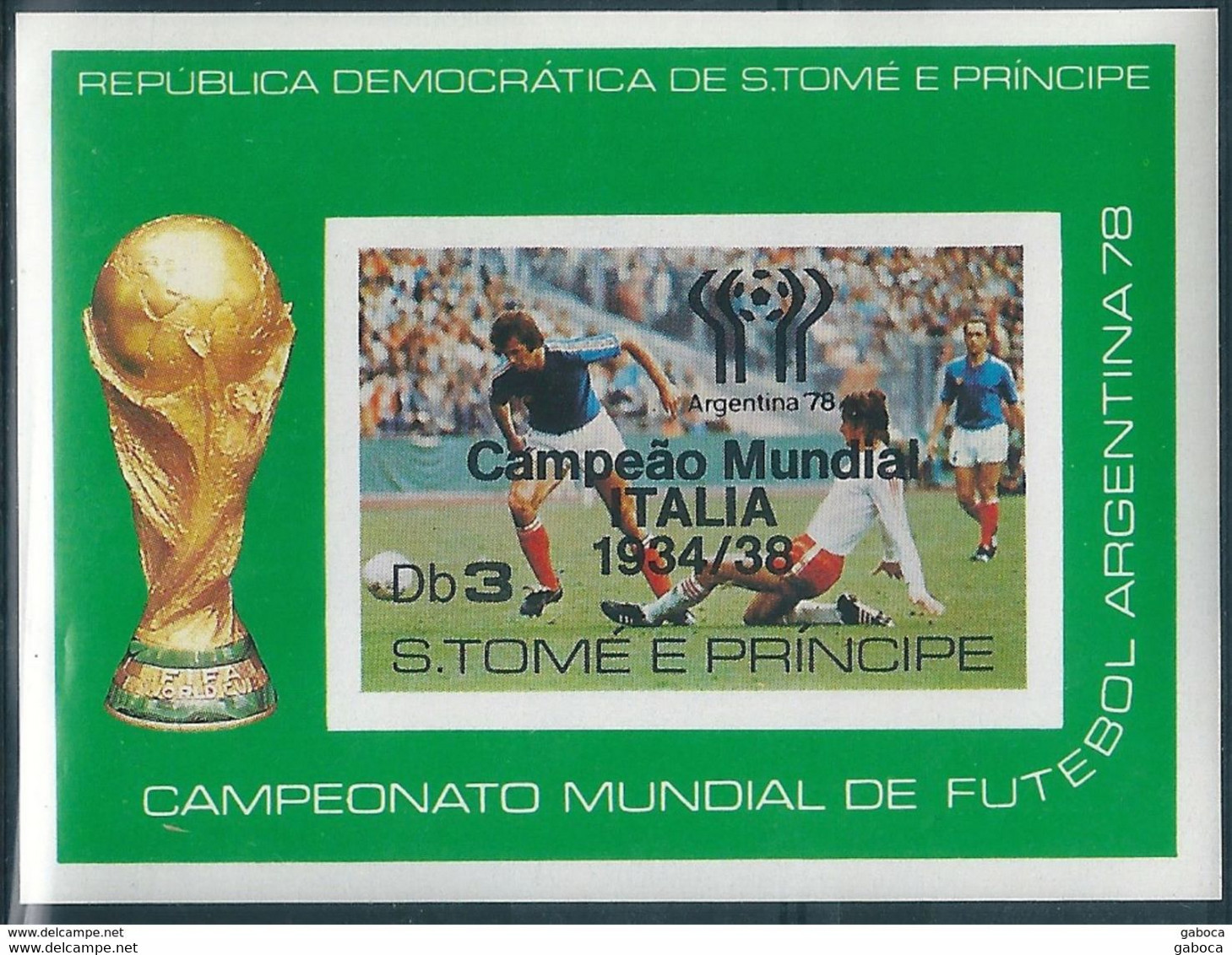 B1798 Sao Tome & Principe Sport Football Soccer World Cup 1934 Champion S/S Imperf MNH - 1934 – Italien