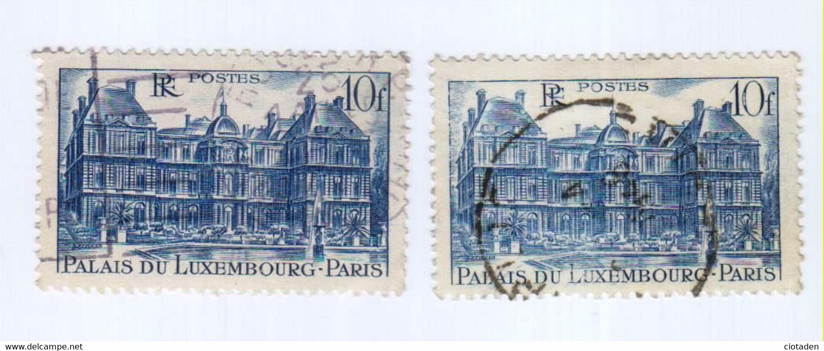 Palais Du Luxembourg - 10F Bleu - 1956 - YT 760 - Variété D'impression. - Gebruikt