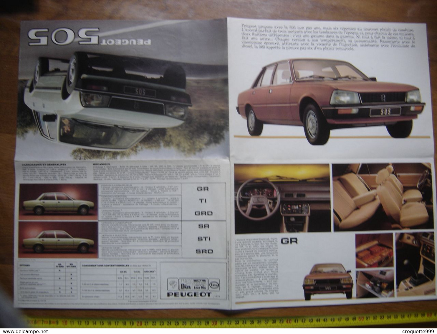 1979 Depliant Brochure PEUGEOT 505 AUTOMOBILE Deco Garage Loft - Automobili