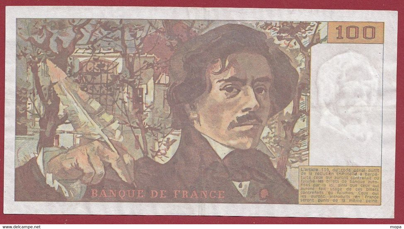 100 Francs "Delacroix" 1991----ALPH. E.196-- DANS L 'ETAT - 100 F 1978-1995 ''Delacroix''