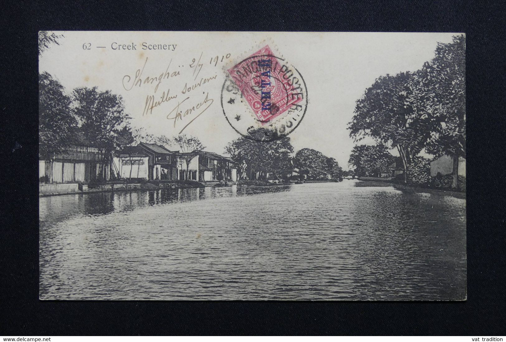 RUSSIE / CHINE - Affranchissement De Shanghai Sur Carte Postale En 1910 Pour La France - L 72032 - Cina