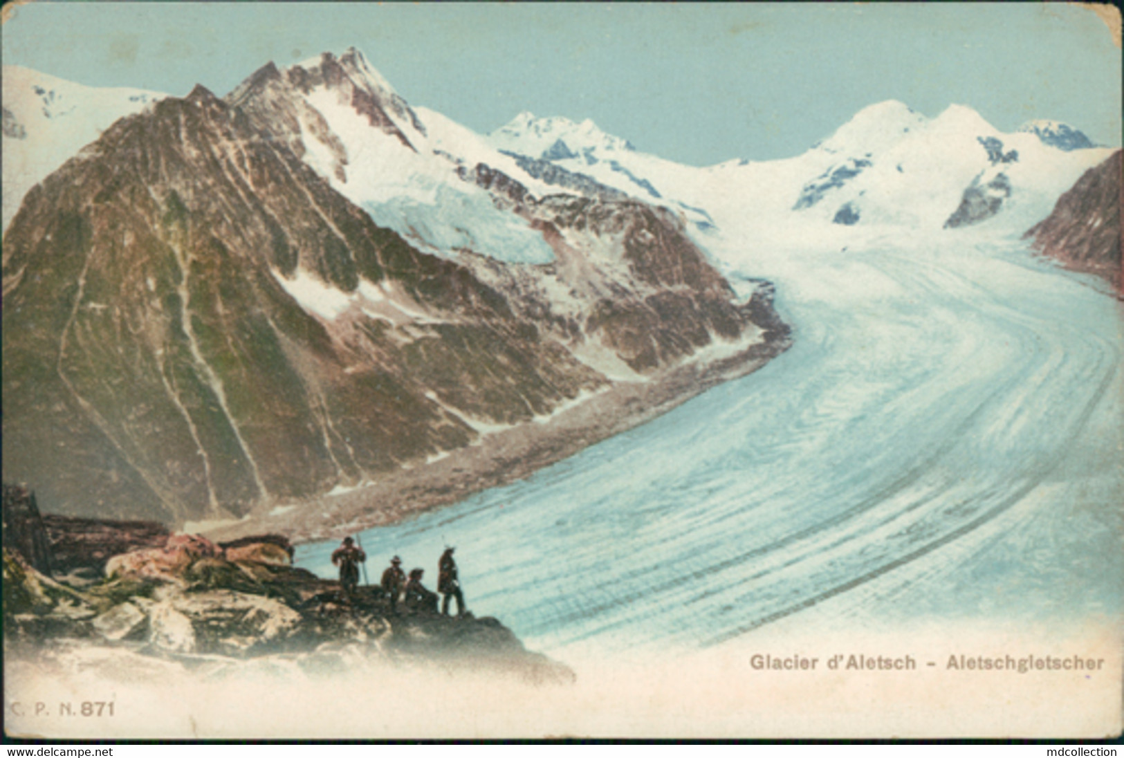 CH RIEDERALP / Glacier  Aletsch / CARTE COLORISEE - Riederalp
