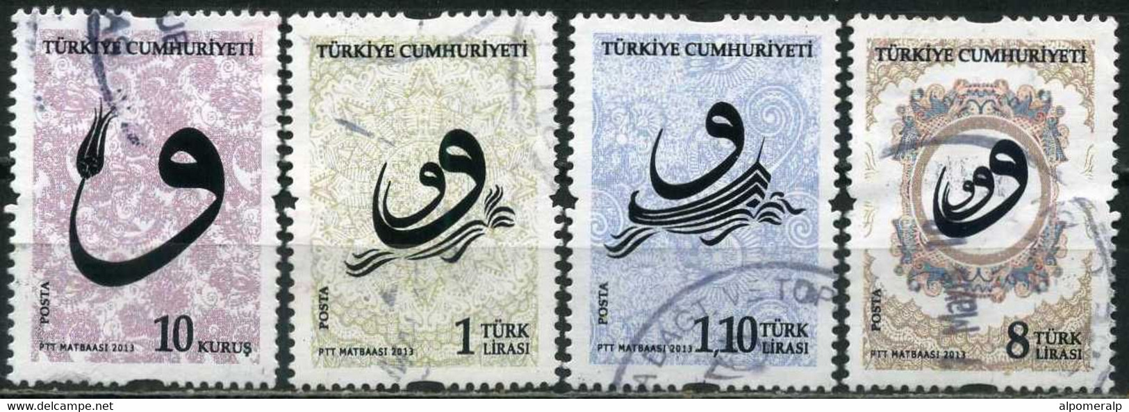 Turkey 2013 - Mi. 4055-58 O, Calligraphy - Usati