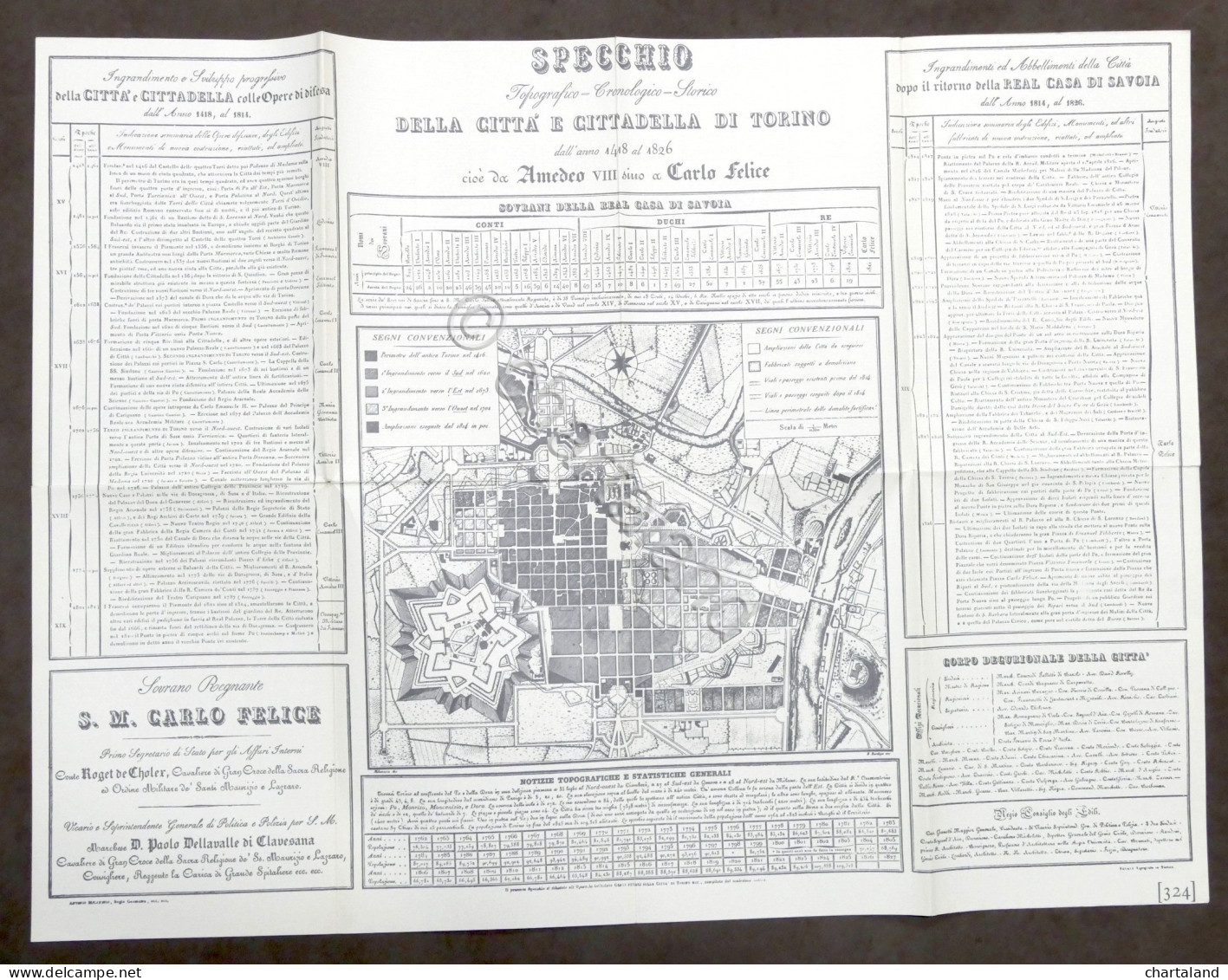 A. Milanesio - Cenni Storici Città E Cittadella Di Torino 1826 - Anastatica 1971 - Otros & Sin Clasificación