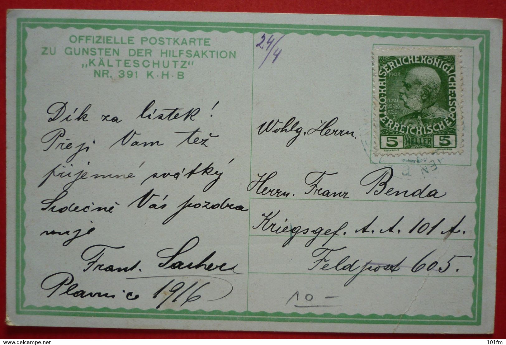 K.u.K. Soldaten, WWI - Offizielle Karte Fur Rotes Kreuz Nr. 391 K.H.B. KALTESCHUTZ - Guerra 1914-18