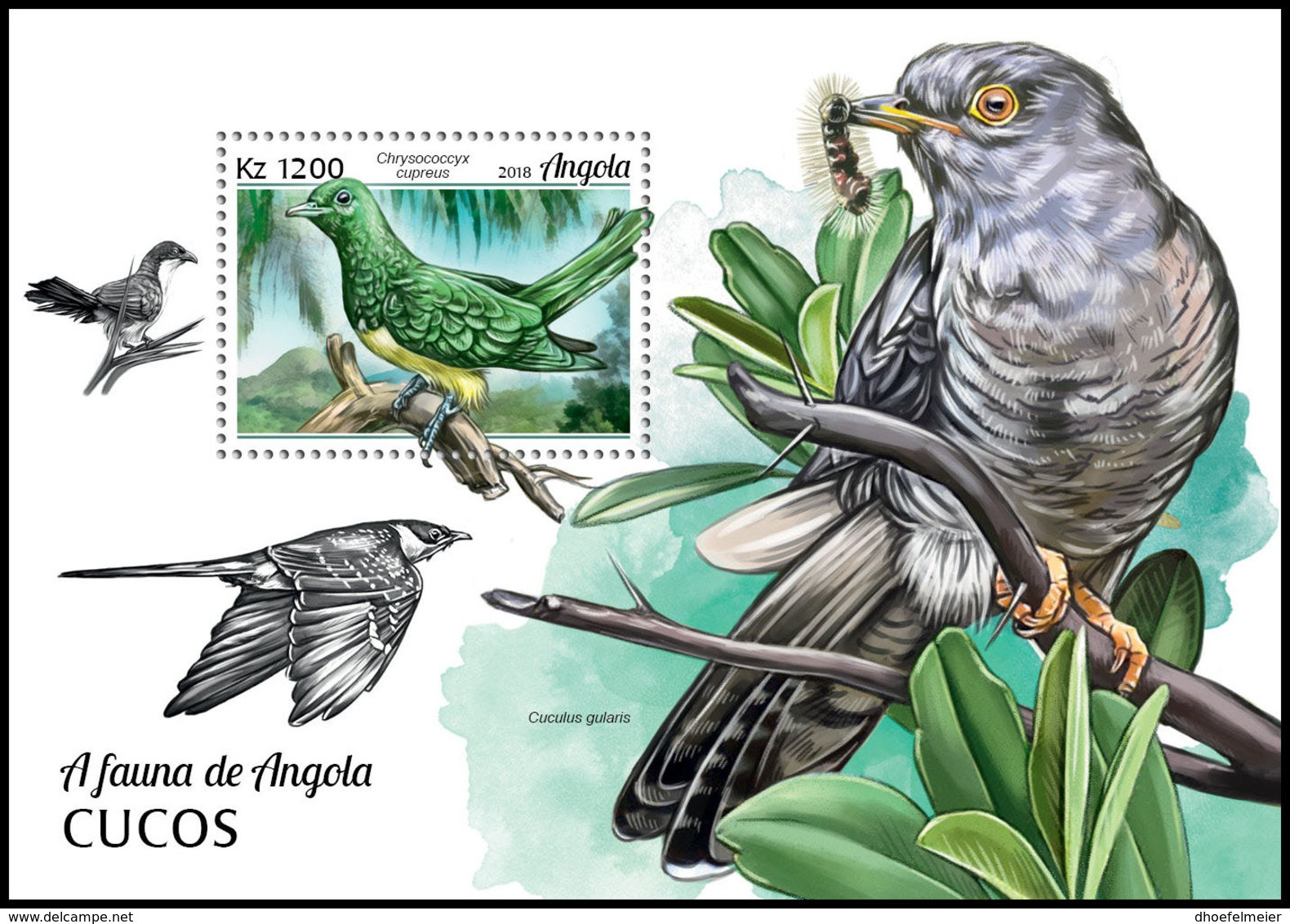 ANGOLA 2018 MNH Cuckoos Kuckuck Coucous S/S - OFFICIAL ISSUE - DH1906 - Coucous, Touracos