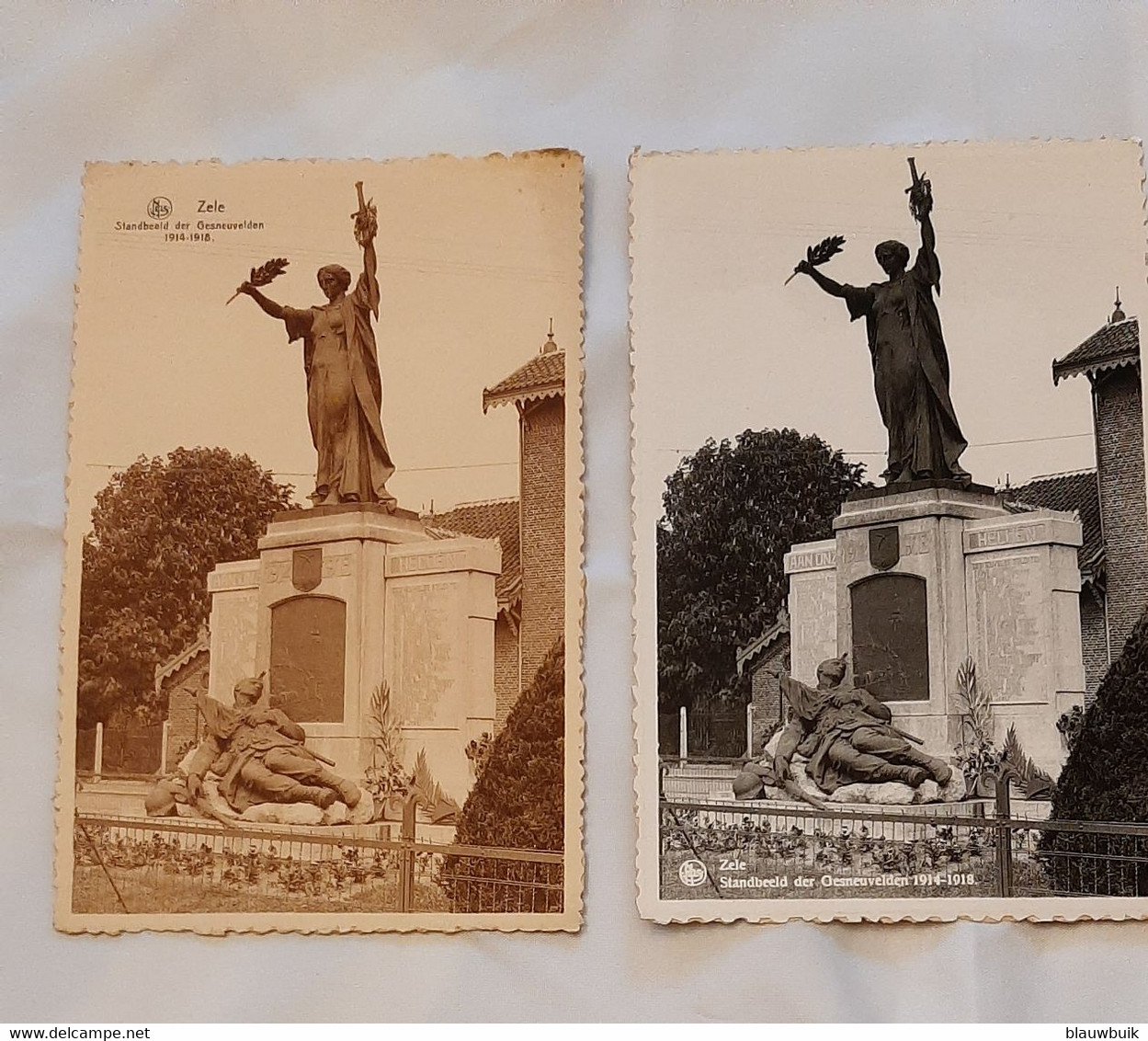 2 Postkaarten - Zele 2x Standbeeld Der Gesneuvelden 1914-1918 - Zele