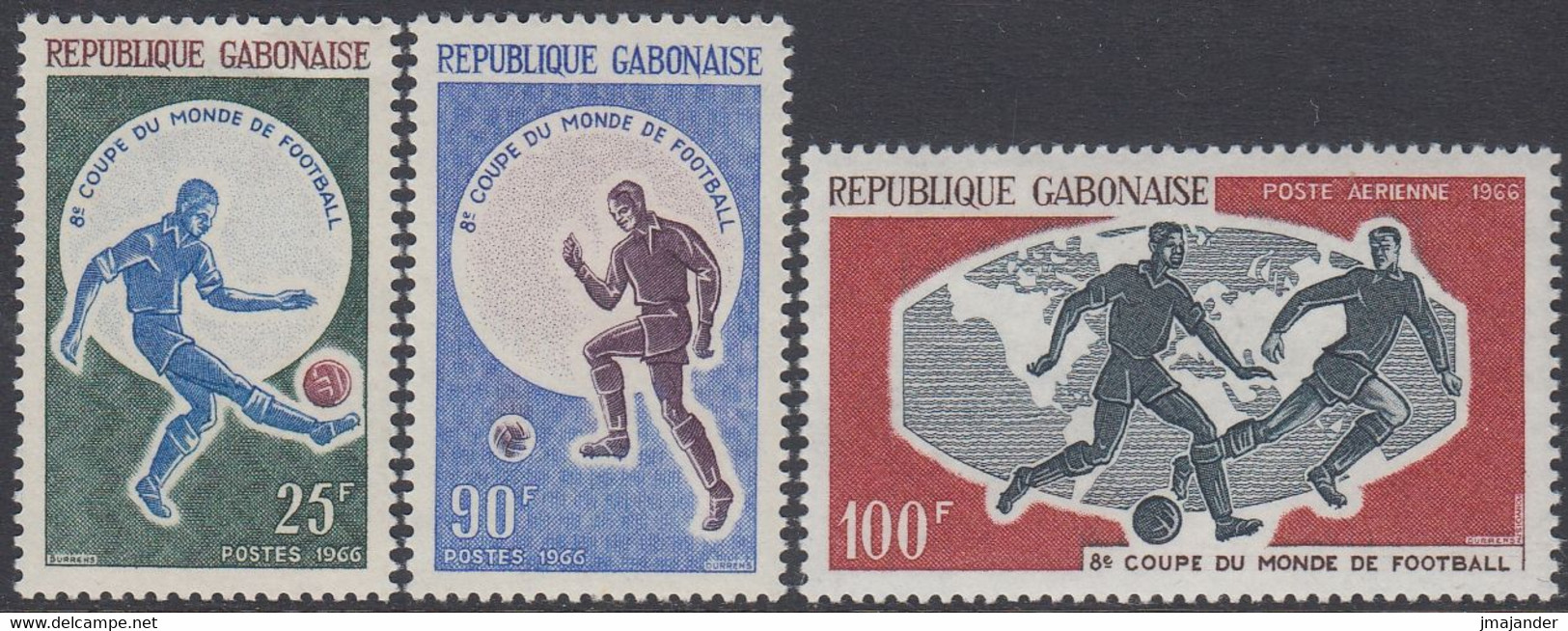 Gabon 1966 - Football World Cup - Mi 247-249 ** MNH - Gabón (1960-...)