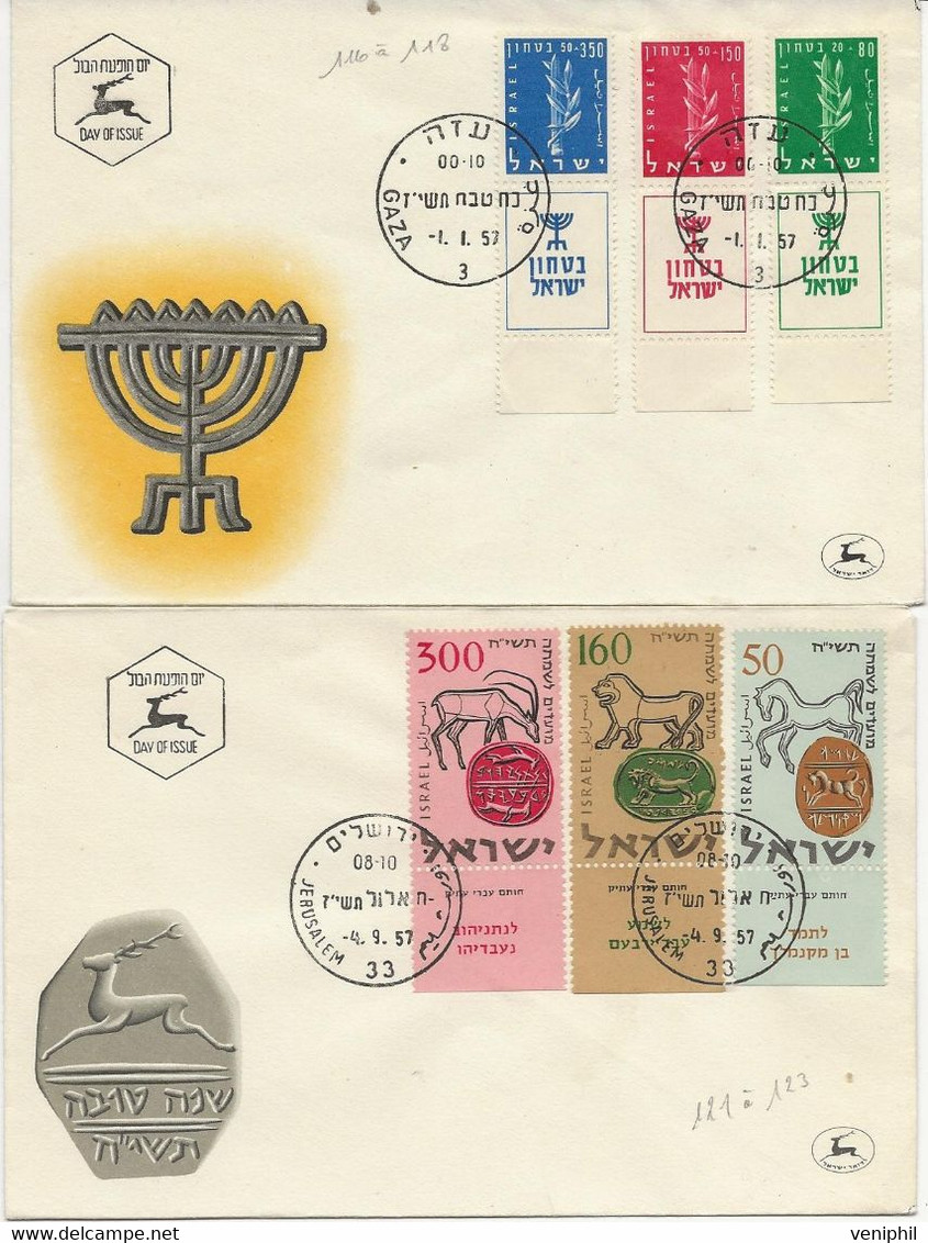 ISRAEL -LOT DE 6 FDC  DE 1954 A 1958  TB - FDC