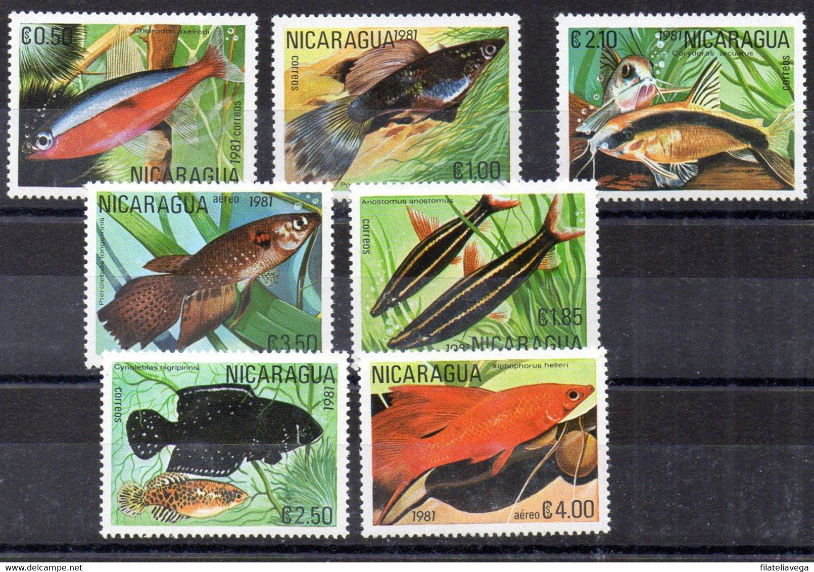 Nicaragua Serie Nº Yvert 1160/AE+955A/B ** PECES (FISHS) - Nicaragua