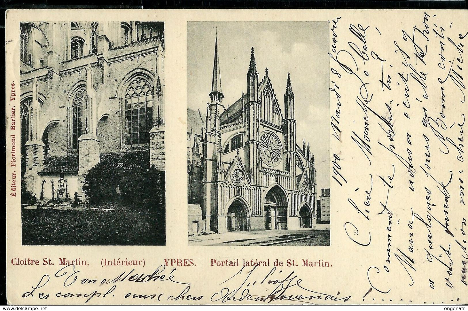 Carte-vue De Ieper (Cloitre St Martin)  Obl. YPRES 09/01/1901 - Poste Rurale