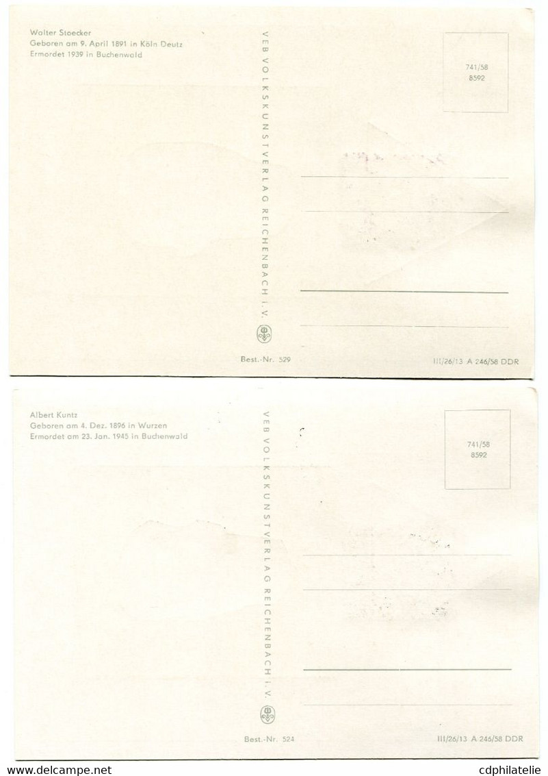 ALLEMAGNE ORIENTALE CARTES MAXIMUM DES N°333/335 + LES N°355/359 AVEC OBLITERATION BERLIN 14-9-58