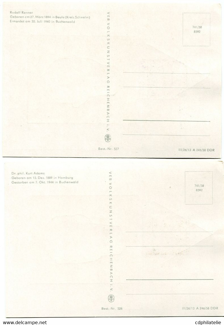 ALLEMAGNE ORIENTALE CARTES MAXIMUM DES N°333/335 + LES N°355/359 AVEC OBLITERATION BERLIN 14-9-58