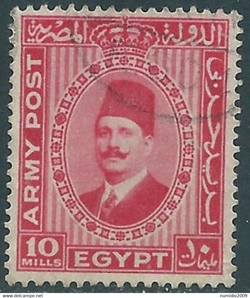 1936 BRITISH FORCES IN EGYPT ARMY POST USED 10 M - RD6-5 - 1915-1921 Britischer Schutzstaat