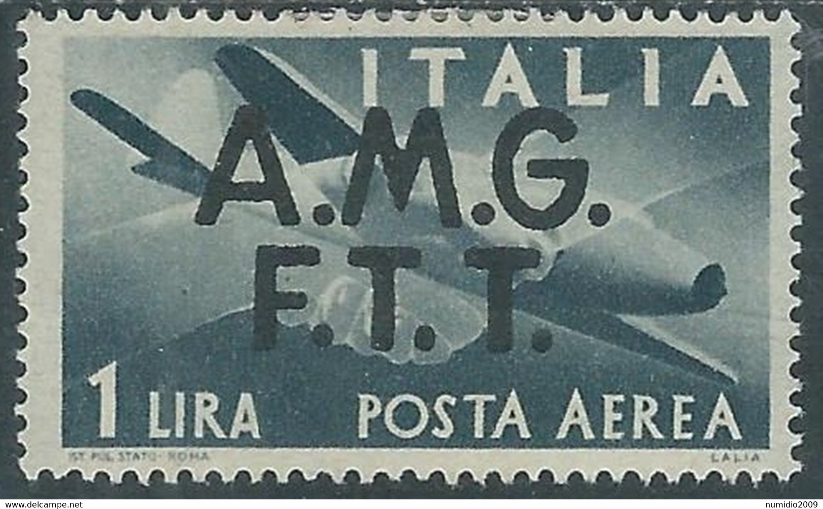 1947 TRIESTE A POSTA AEREA DEMOCRATICA 1 LIRA MH * - RD7 - Airmail