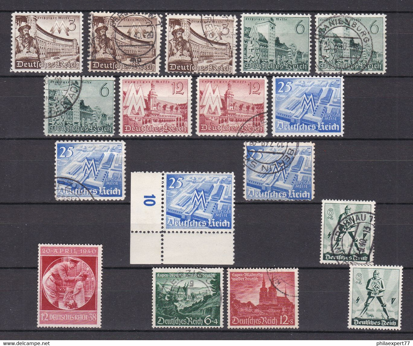 Deutsches Reich - 1940 - Michel Nr. 739/742 + 744/745 + 748/749 - Gestempelt/Ungebr. - 32 Euro - Gebraucht