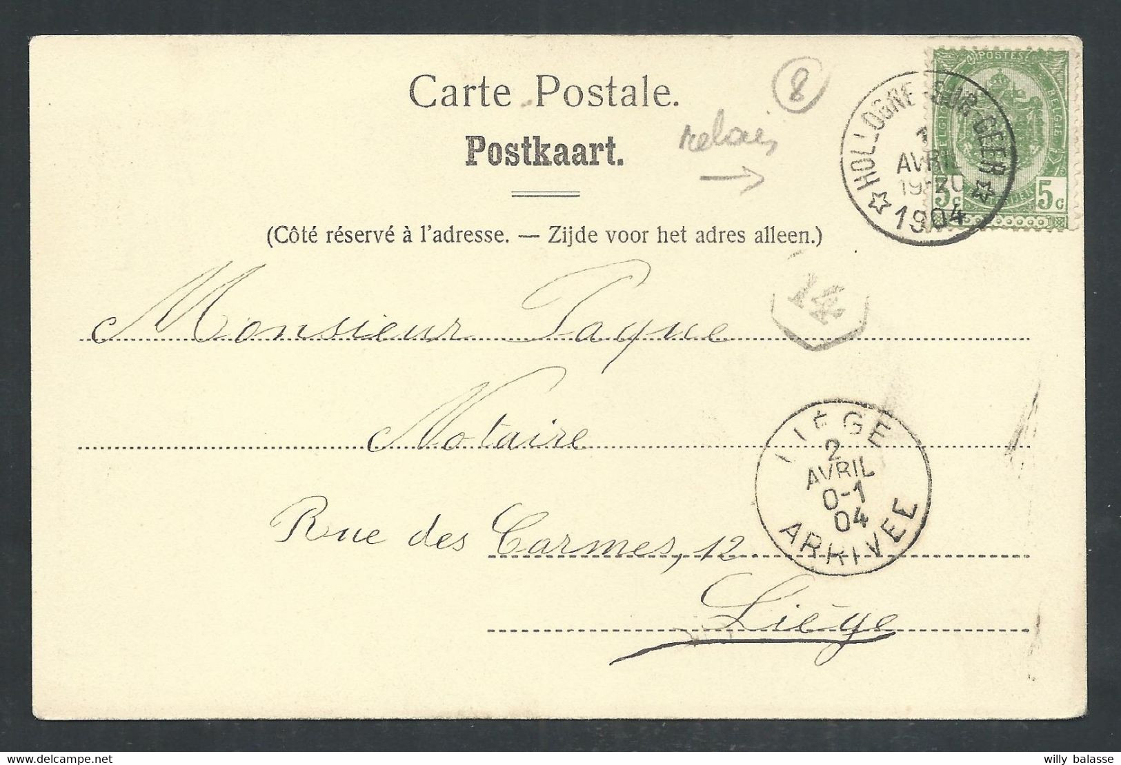 +++ CPA - HOLLOGNE SUR GEER - La Tour De L'ancien Château-fort - Cachet Relais 1904  // - Geer