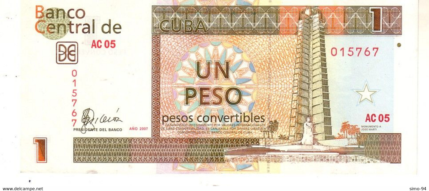 Cuba  FX46  1 Peso 2007 Unc - Cuba