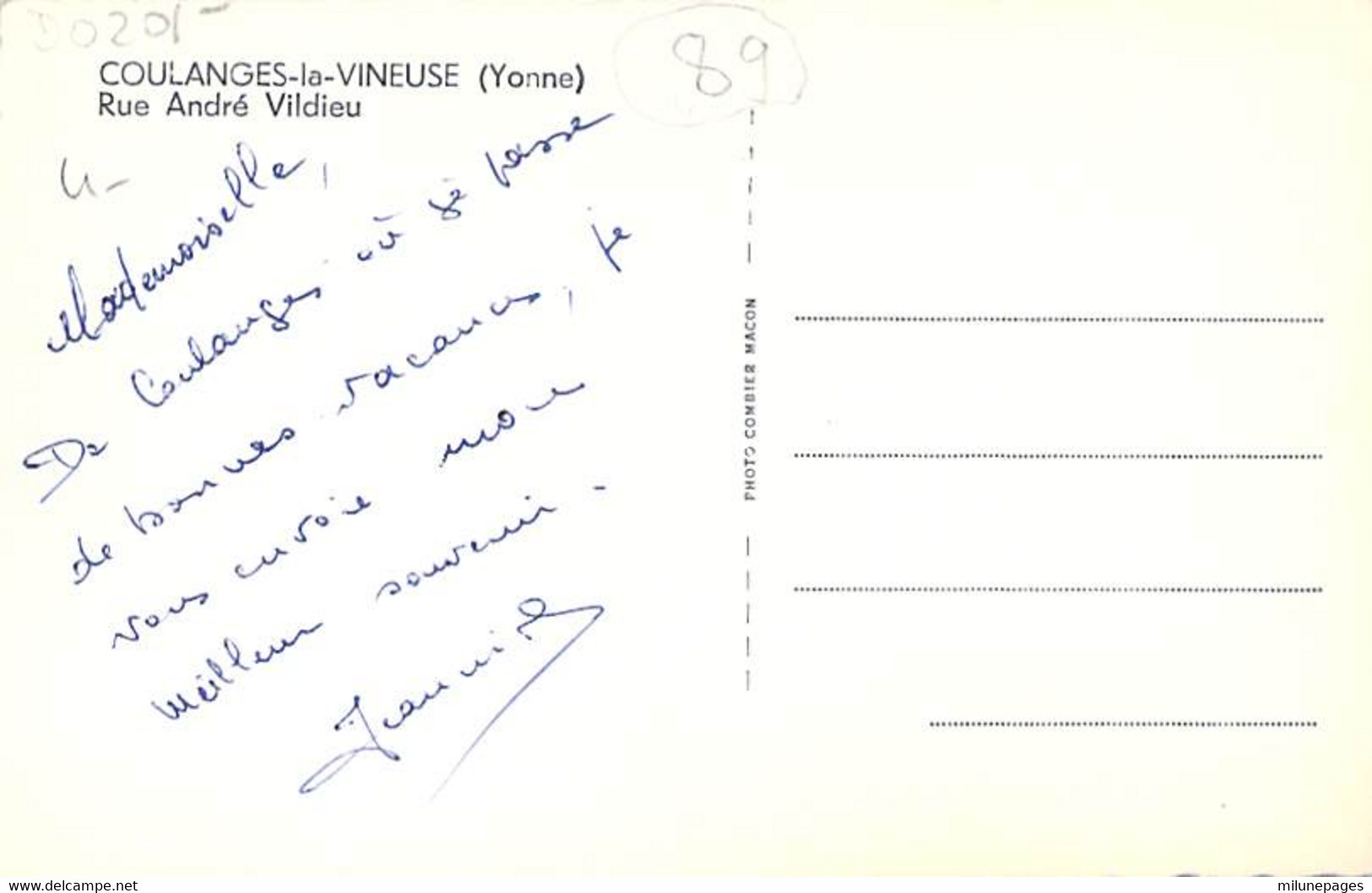 89 YONNE La Rue André Vildieu à COULANGES La VINEUSE - Coulanges La Vineuse