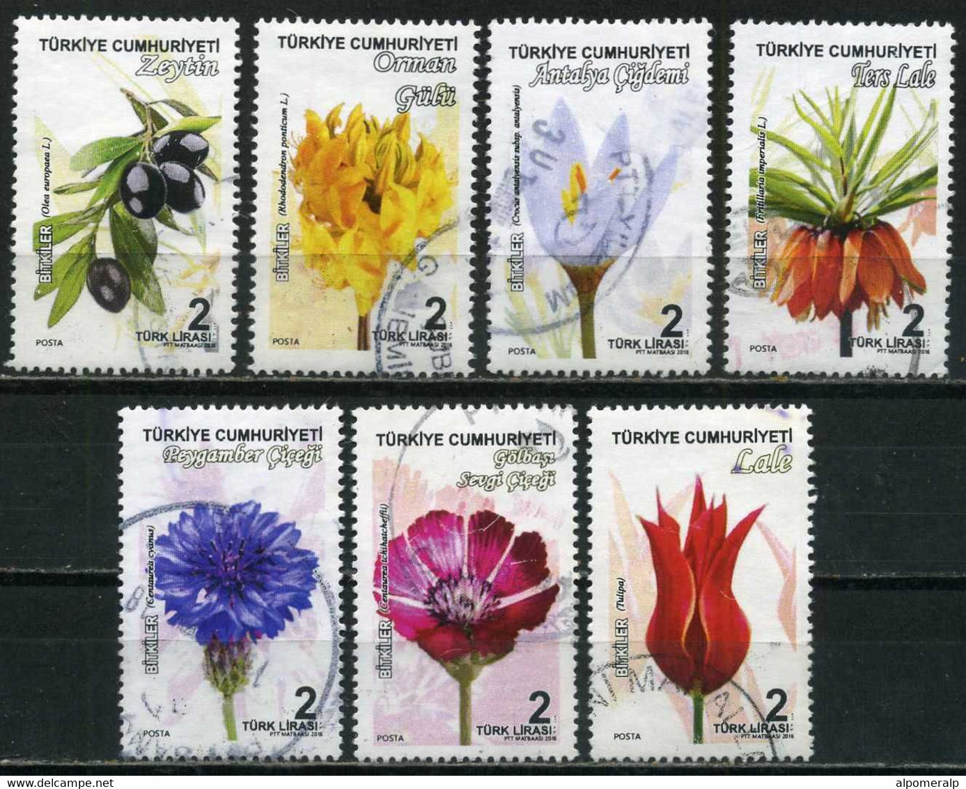 Turkey 2018 - Mi. 4411-17 O, Flowers | Plants (Flora) - Used Stamps
