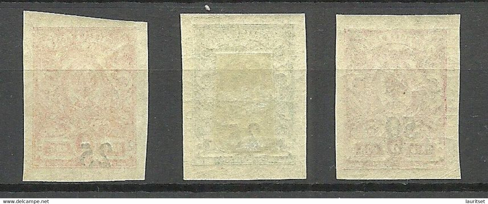 RUSSLAND RUSSIA 1919 Civil War Novoczerkassk, 3 Imperforated Values MNH/MH - South-Russia Army