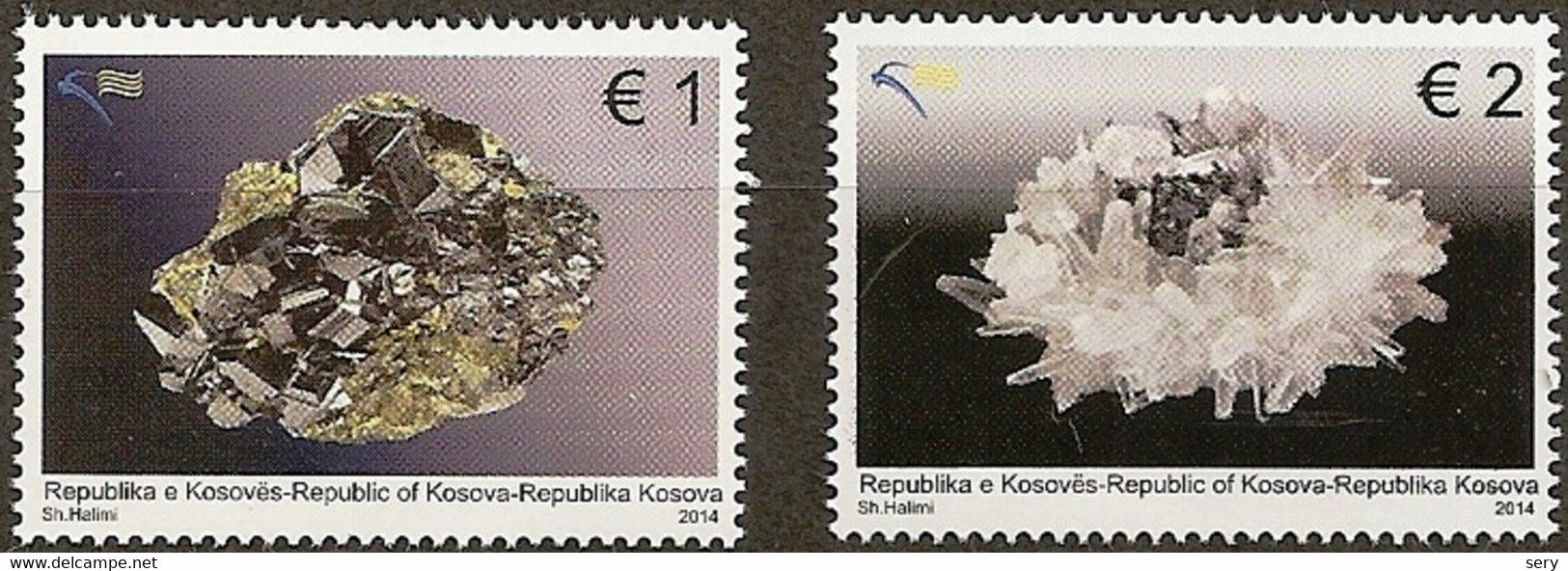 KOSOVO 2014 Set 2 V MNH CRYSTALS  MINERALS CRYSTAL  MINERAL - Minerales