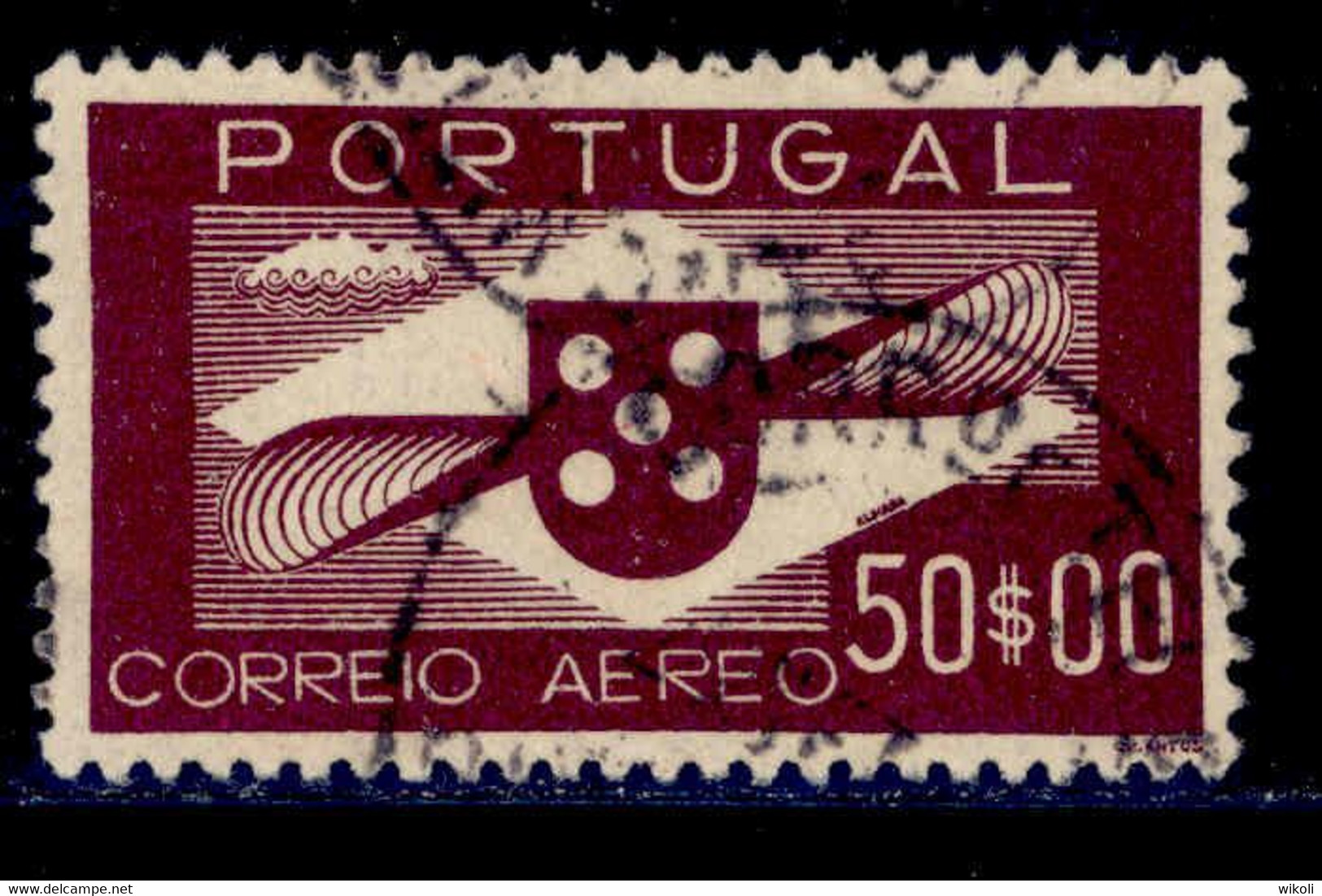 ! ! Portugal - 1936 Air Mail 50$00 (top Value) - Af. CA 10 - Used - Used Stamps