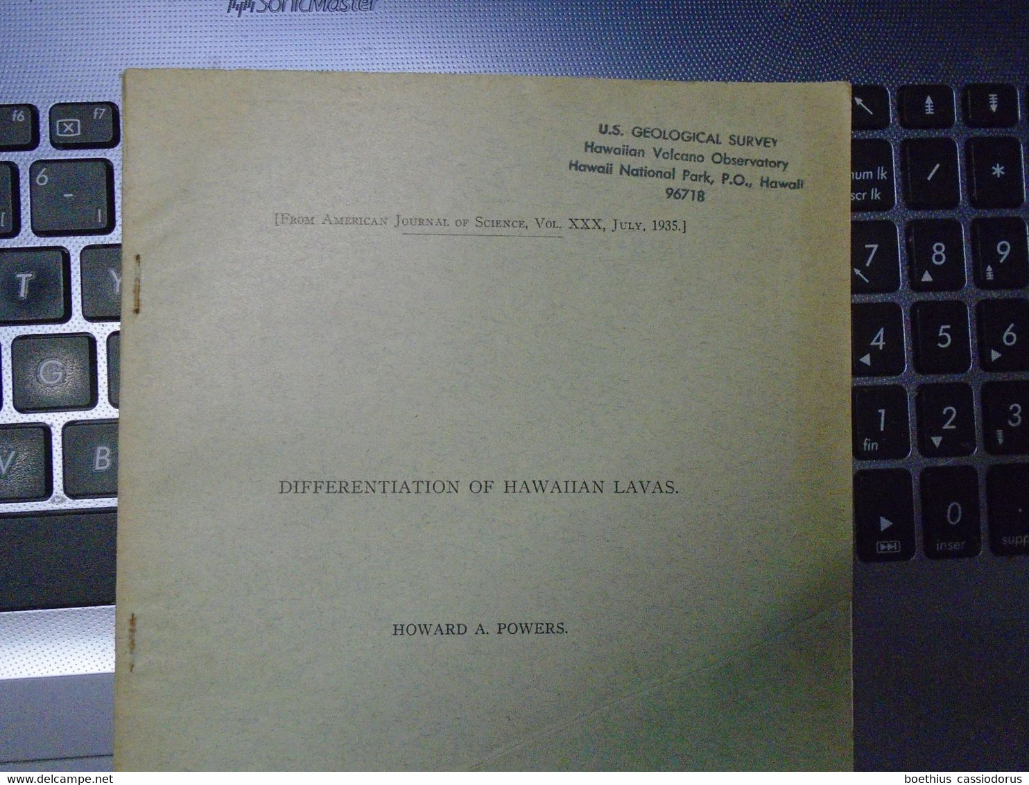 DIFFERENTIATION OF HAWAIIAN LAVAS 1935 HOWARD A. POWERS / HAWAÏ / Volcan, Volcanisme, Volcanologie, Géologie... - Aardwetenschappen
