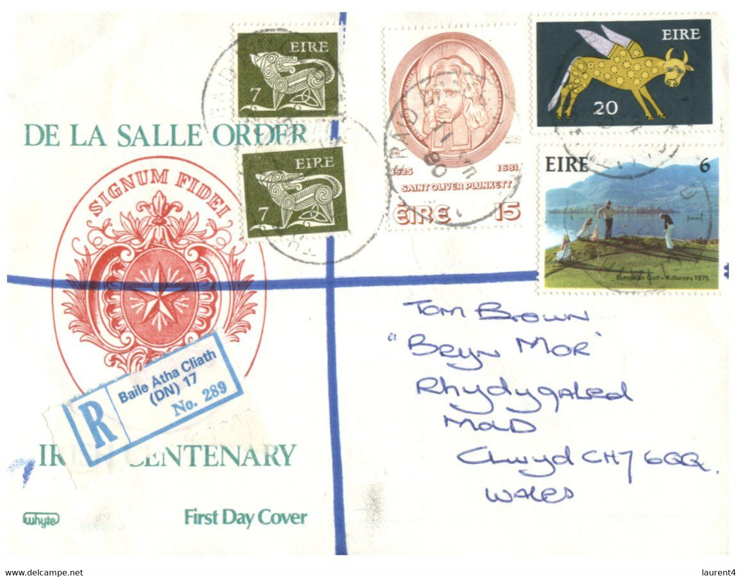 (Q 8) Registerer Letter Posted From Ireland To Wales (1980) De La Salle Order Centenary - Covers & Documents