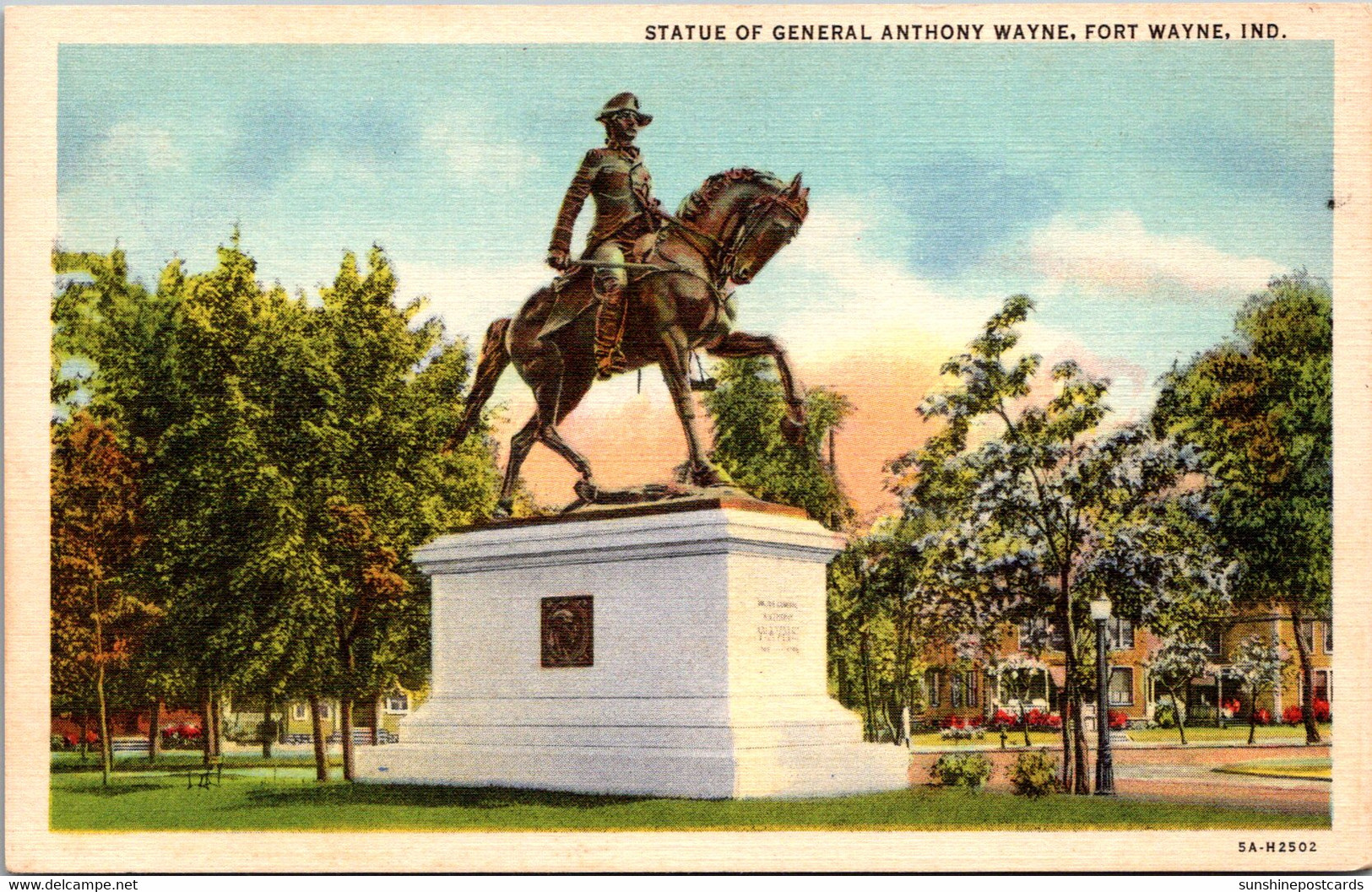 Indiana Fort Wayne Statue Of General Anthony Wayne Curteich - Fort Wayne