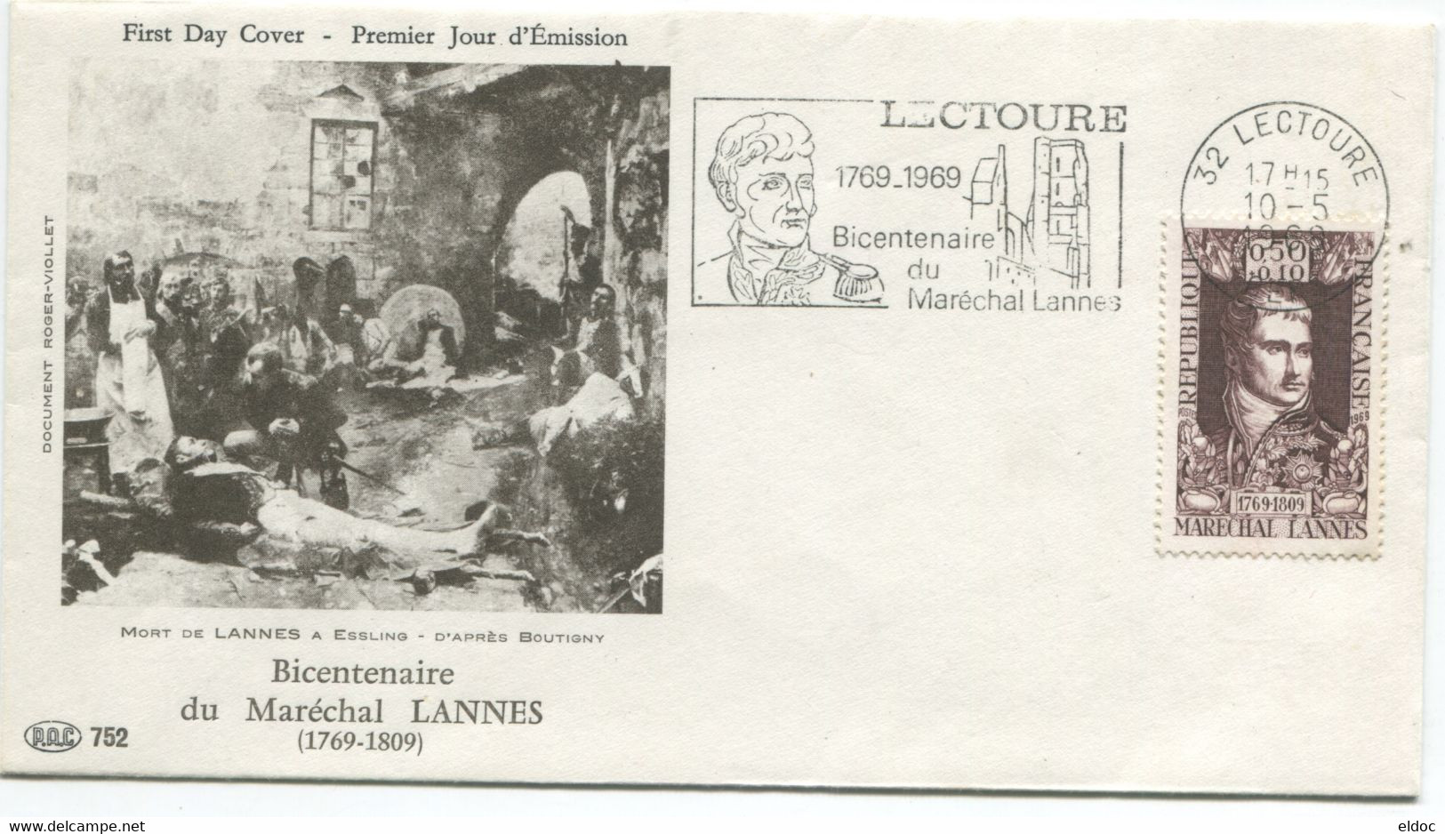 Mal LANNES (Yvert N° 1593): Oblitération 1er Jour Par Flamme SECAP  10/5/1969 - Lectoure - Sin Clasificación