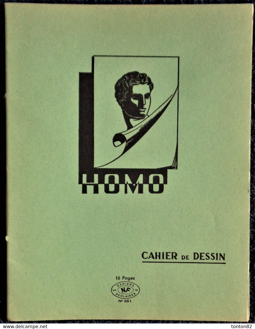 Cahier De DESSIN - HOMO - 16 Pages Vert . - Transports