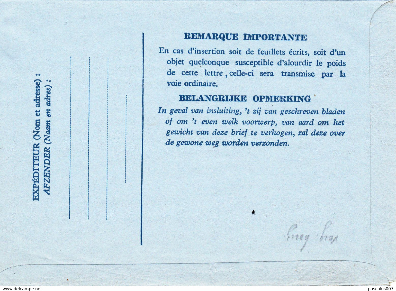 B01-189 - Enveloppe-Lettre Par Avion Aérogramme 3 II A H 6.00€. - Luchtpostbladen