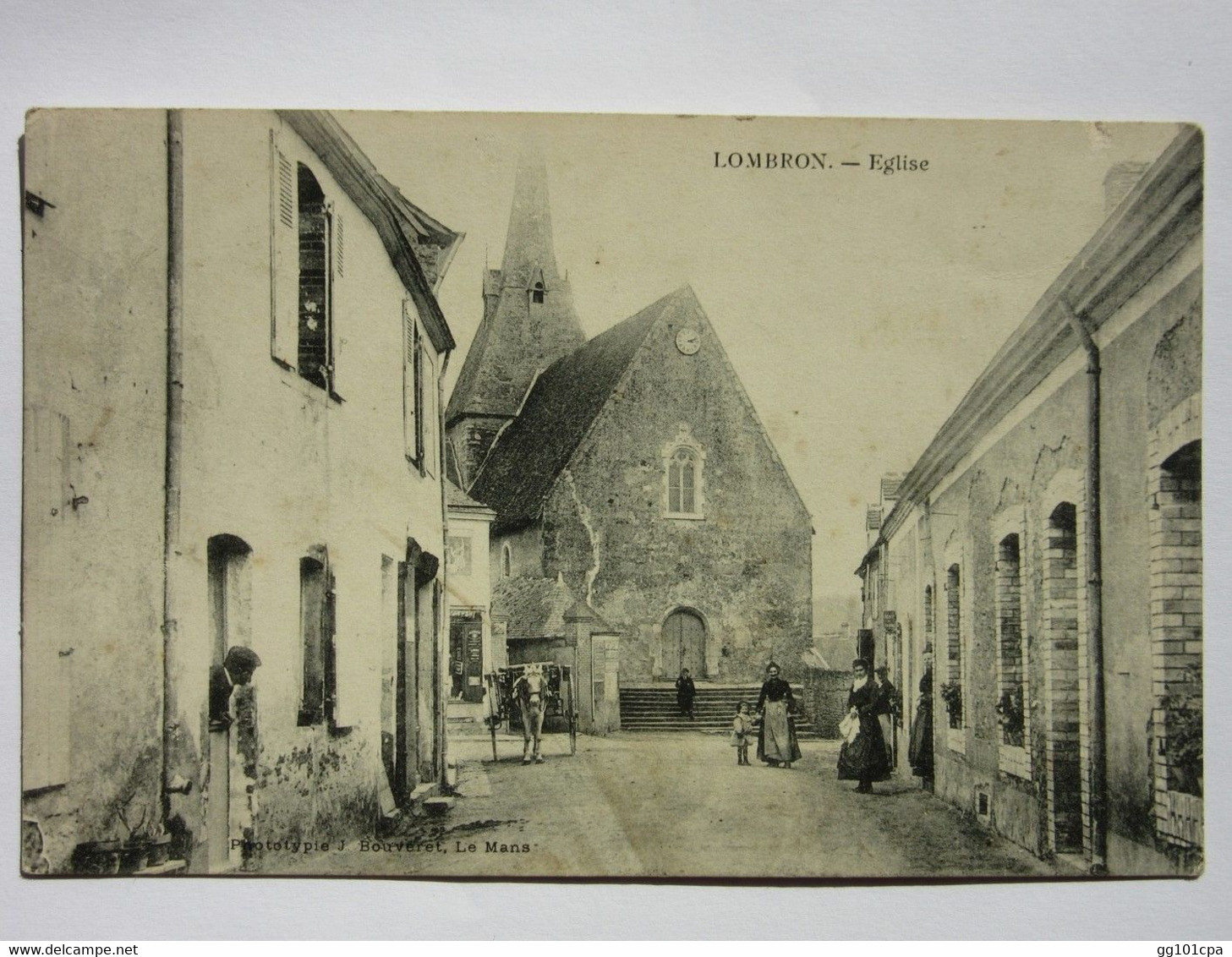 Lombron - Eglise (belle Animation) + Cachet OR Au Dos 2 Scans - Altri & Non Classificati