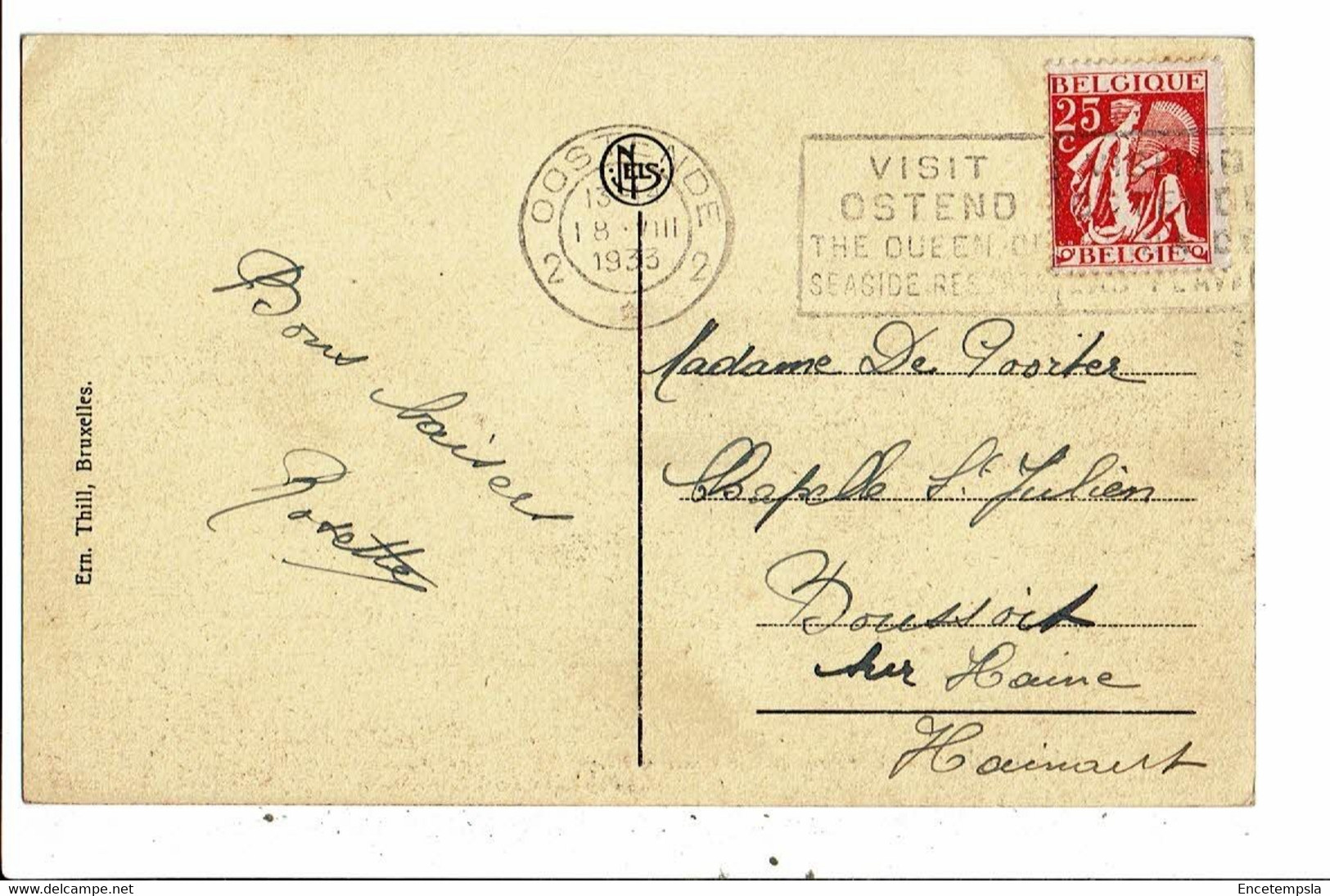 CPA-Carte Postale-Belgique Oostduinkerke-Avenue De La Mer Vers La Plage 1933 VM22034dg - Oostduinkerke