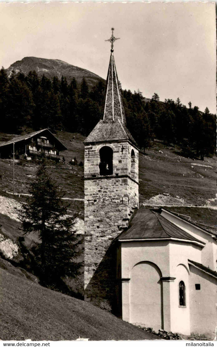 L'eglise De Chandolin, La Pension Du Chamois Et L'Illhorn (15897) * 28. 5. 1956 - Phot. Gyger - Chandolin