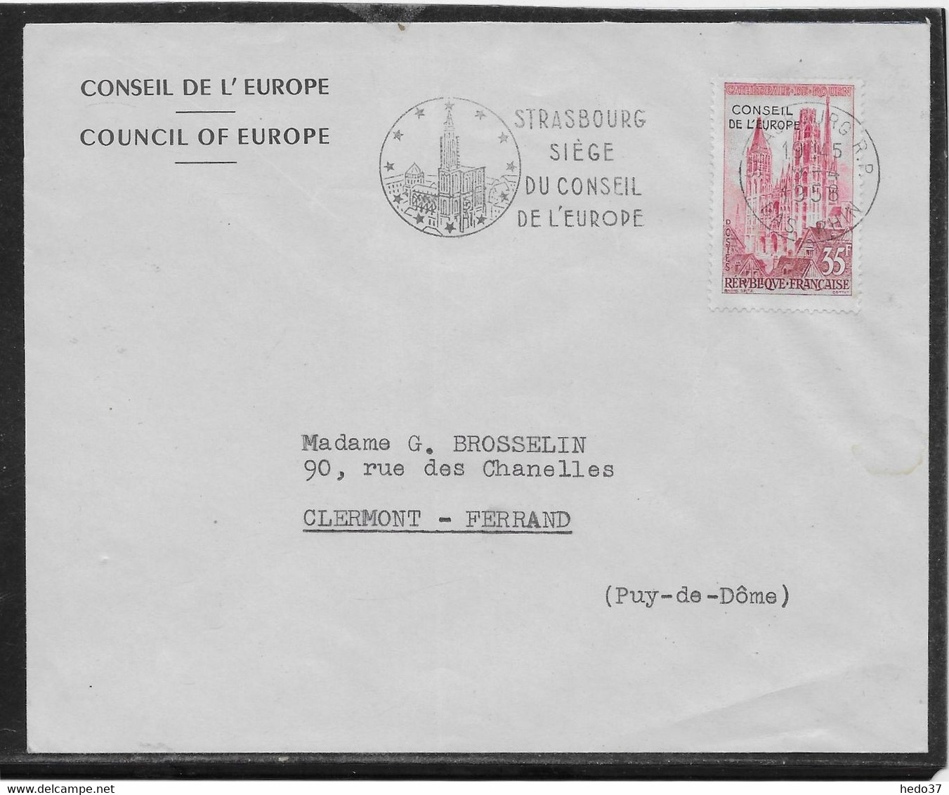 France - Conseil De L'Europe - Lettre - Lettres & Documents