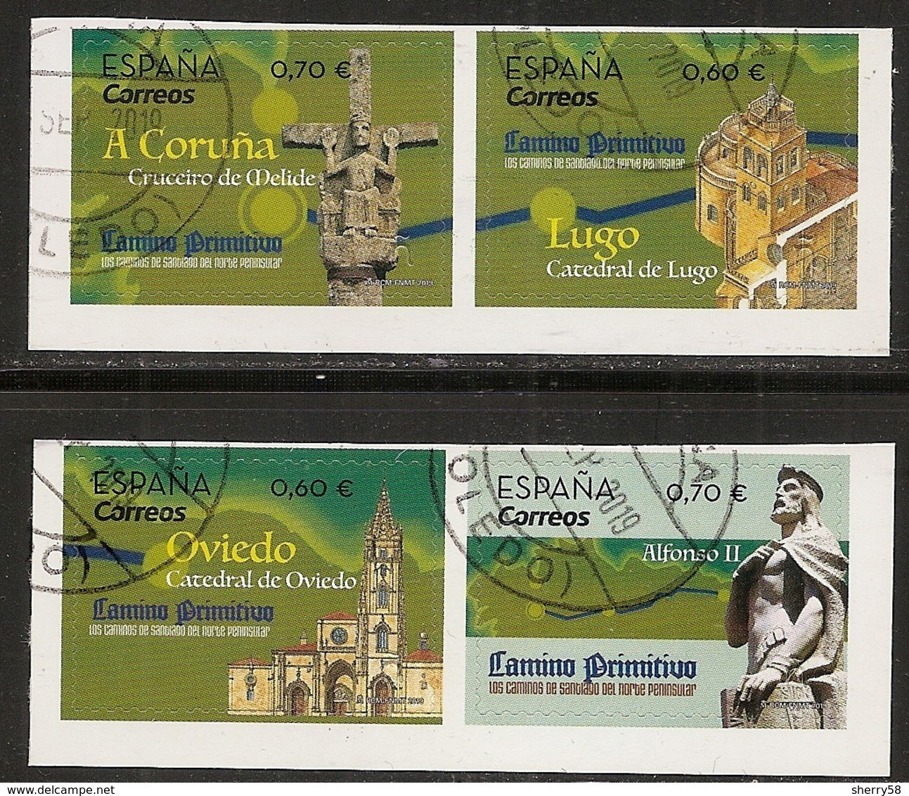 2019-ED. 5335 A 5338 - Los Caminos De Santiago Del Norte Peninsular. Camino Primitivo -USADO - Used Stamps