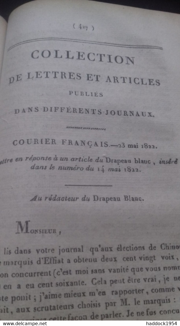 collection complète des pamphlets politiques et opuscules littéraires PAUL-LOUIS COURIER 1826